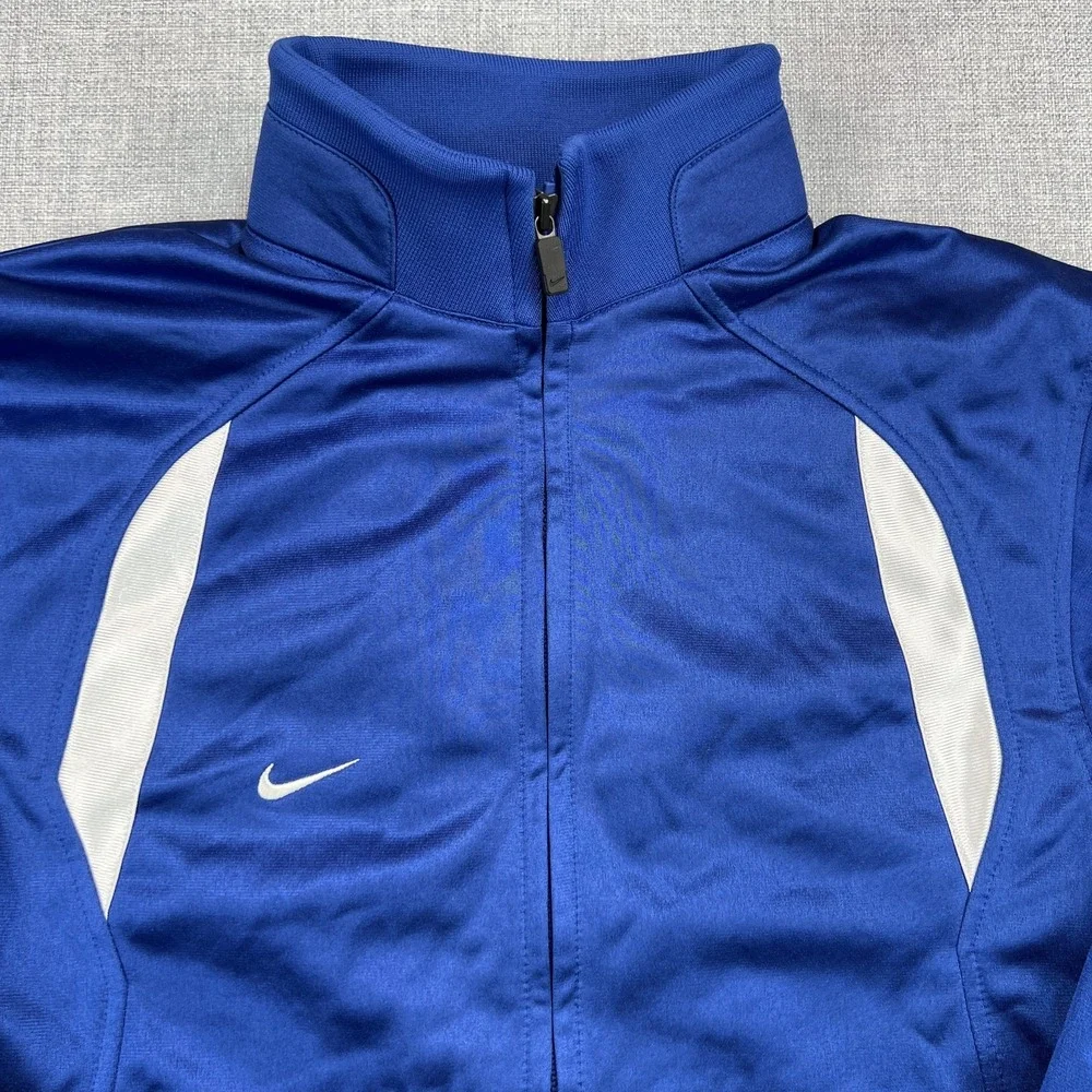 Vintage Nike Team Jacket Mens Small Blue White Full Zip‎ Track Authentic